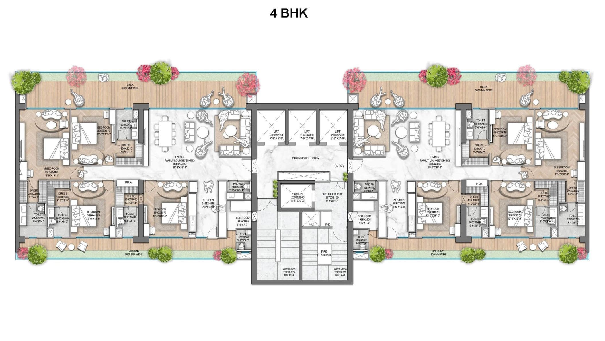 M3M Jacob and Co Residences 4 BHK Tower Layout